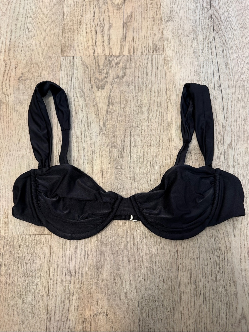 Black Underwire Bikini Top with Wide Straps